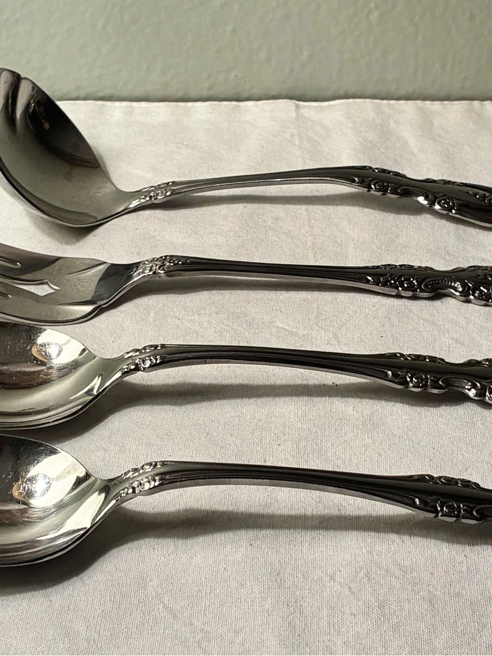 Oneida Community Stainless Serving Flatware  Possibly Brahms Spoons Ladle Fork